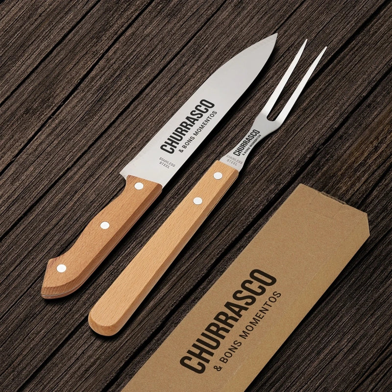 Kit Churrasco com Faca e Garfo – Perfeito para Cortes Precisos na Grelha!