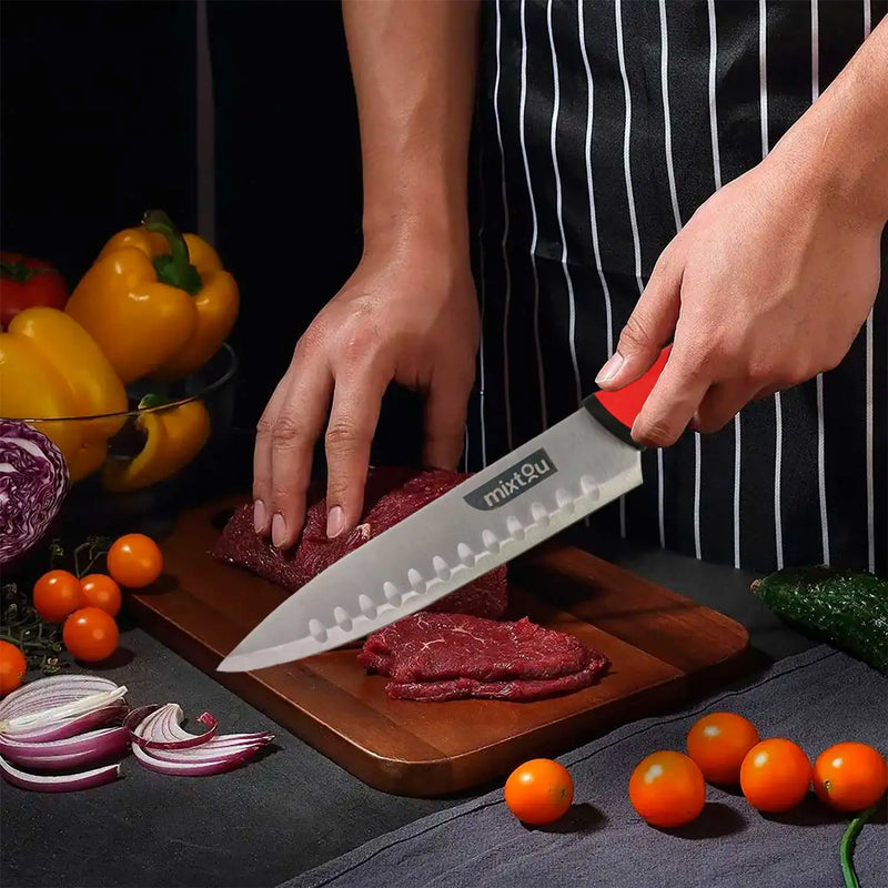 Faca Santoku Chef 8" – Aço Inoxidável Premium | Churrasco & Sushi