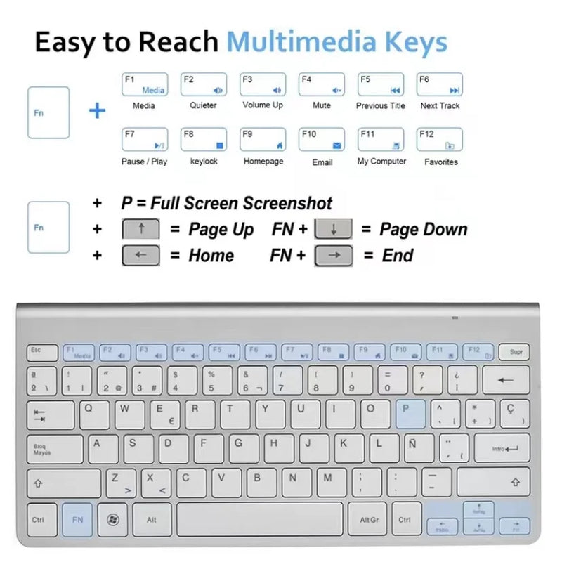 Combo Teclado Com Mouse Adaptador Usb Sem Fio Wb-8066 Pc