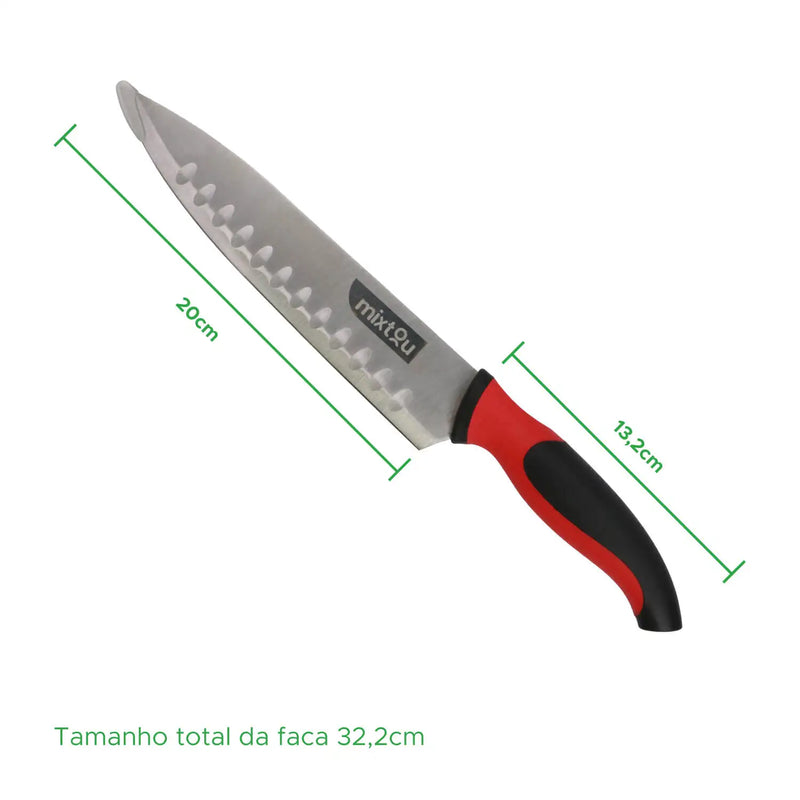 Faca Santoku Chef 8" – Aço Inoxidável Premium | Churrasco & Sushi